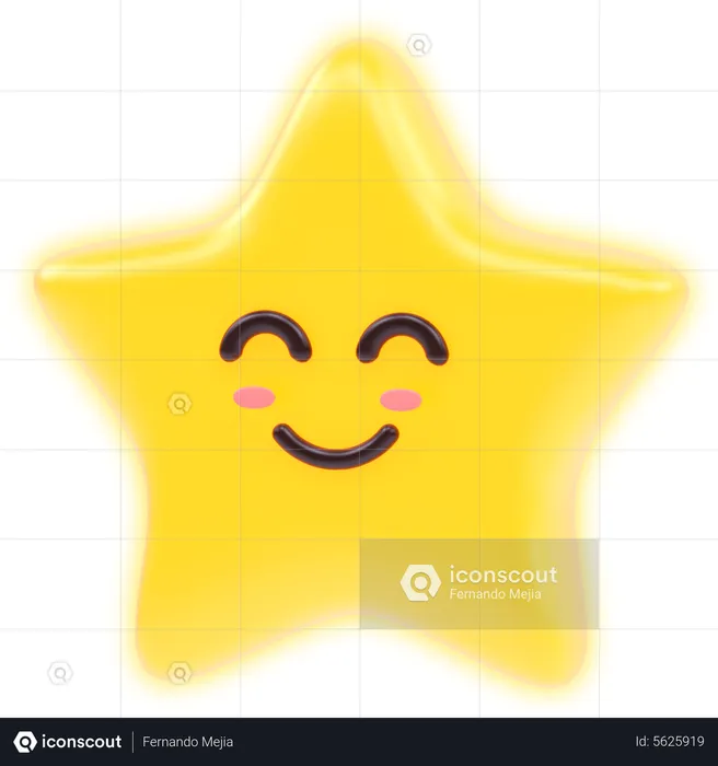 Estrella Emoji 3D Sticker