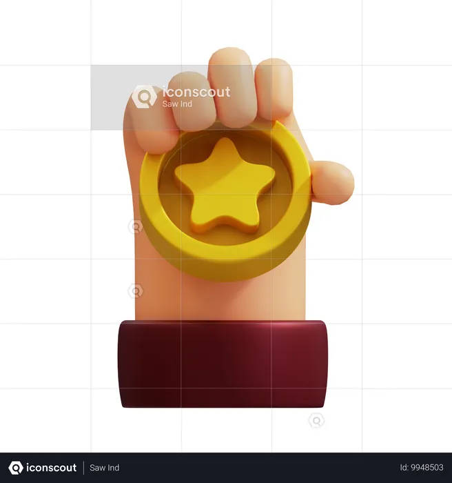 Estrella de agarre de mano Emoji 3D Icon