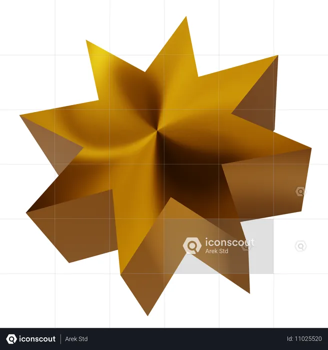 Estrella dorada abstracta  3D Icon