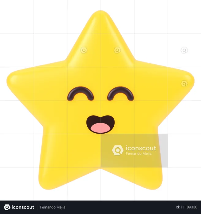 Estrella riendo Emoji 3D Icon