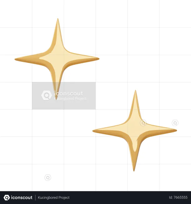 Estrellas de 4 puntas  3D Icon