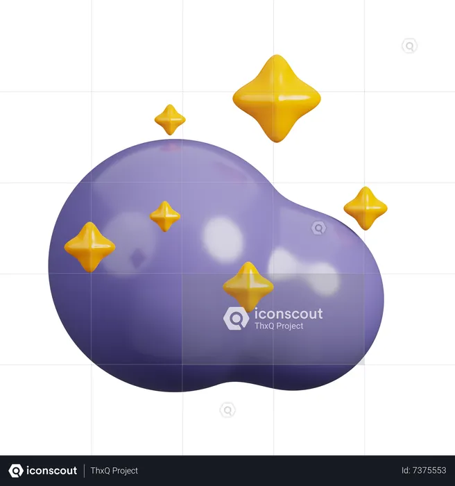 Estrellas y nube  3D Icon