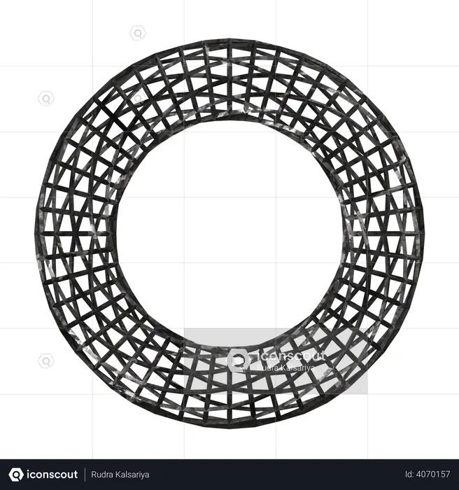 Toroide de estructura metálica  3D Illustration