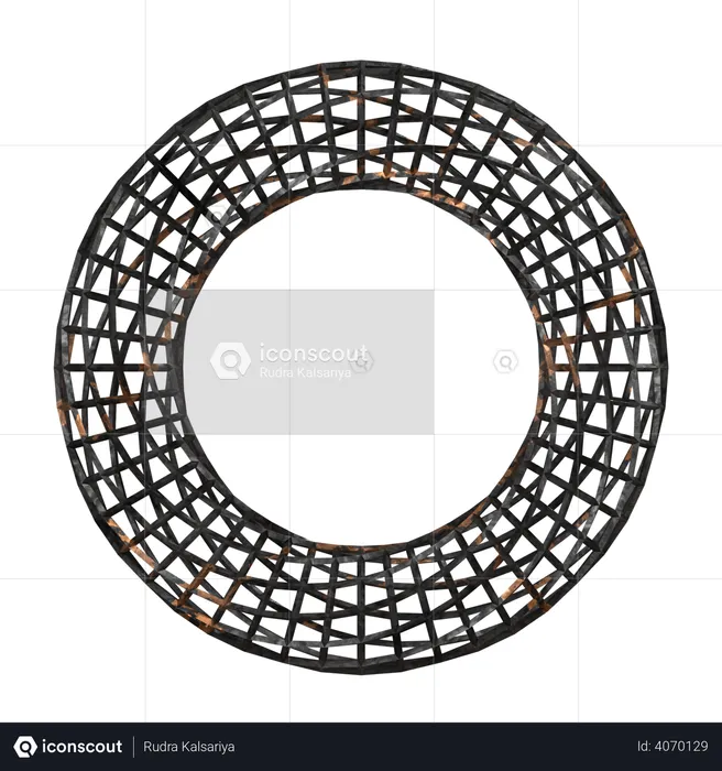 Toroide de estructura metálica  3D Illustration