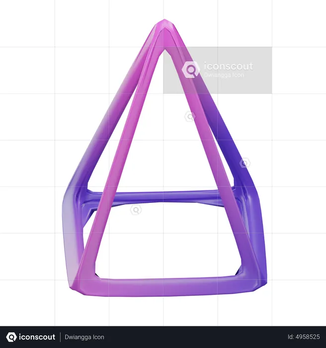 Estructura alámbrica piramidal rectangular  3D Icon