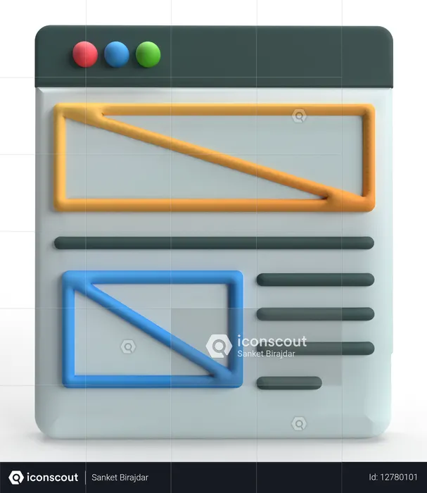 Estrutura de arame  3D Icon