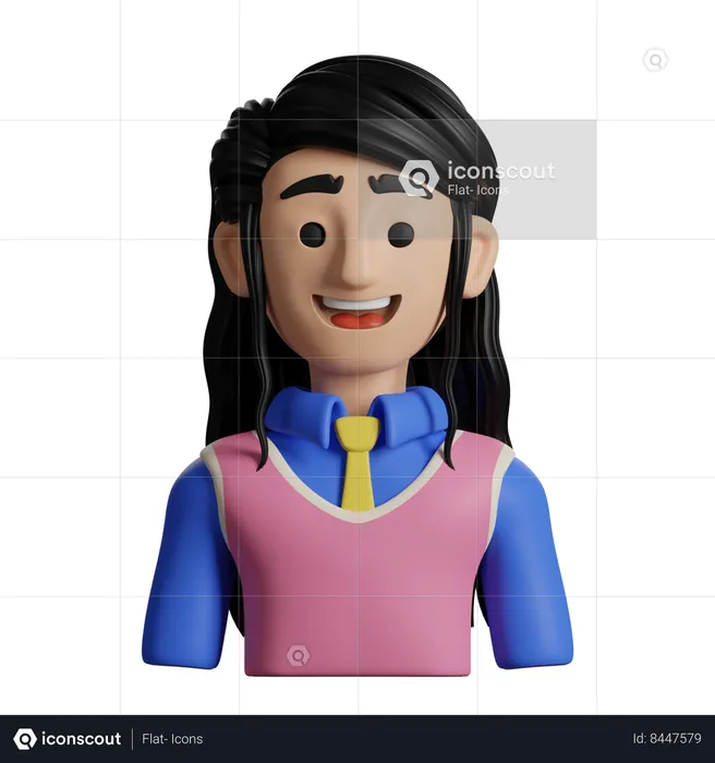 Estudante Feminina  3D Icon