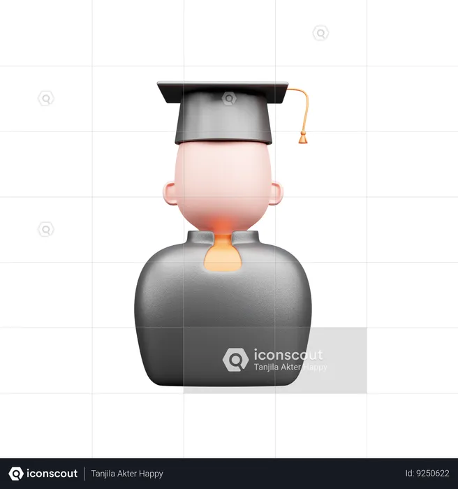 Estudante graduado  3D Icon