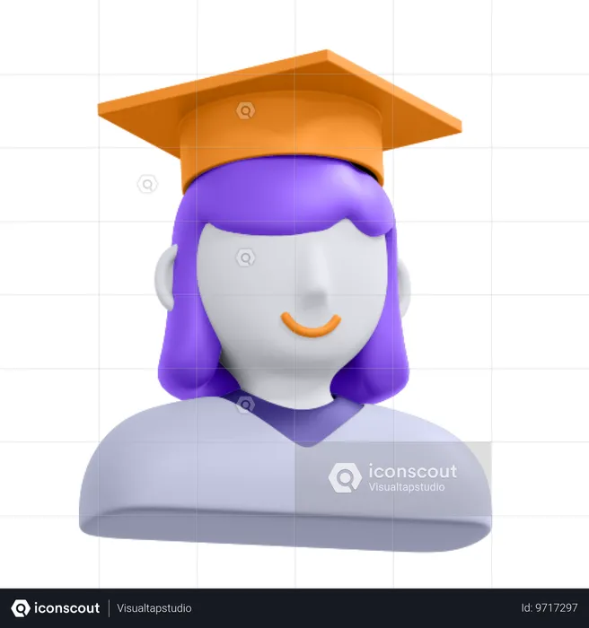 Estudante graduado  3D Icon