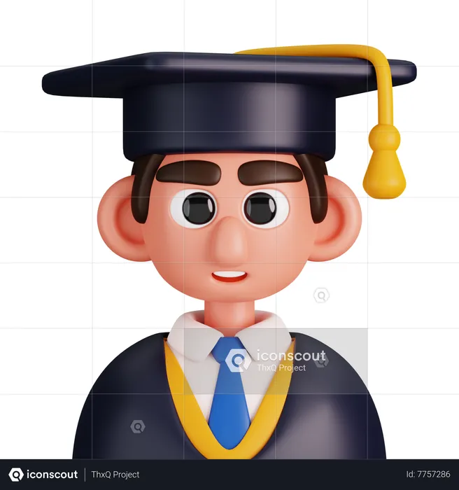 Estudante graduado  3D Icon