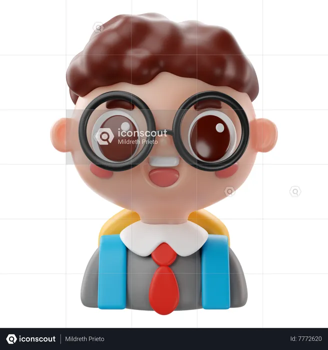 Chico estudiante  3D Icon