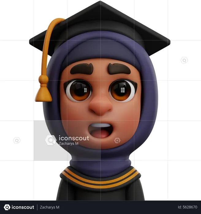 ESTUDIANTE DE GRADUACIÓN MUJER  3D Icon