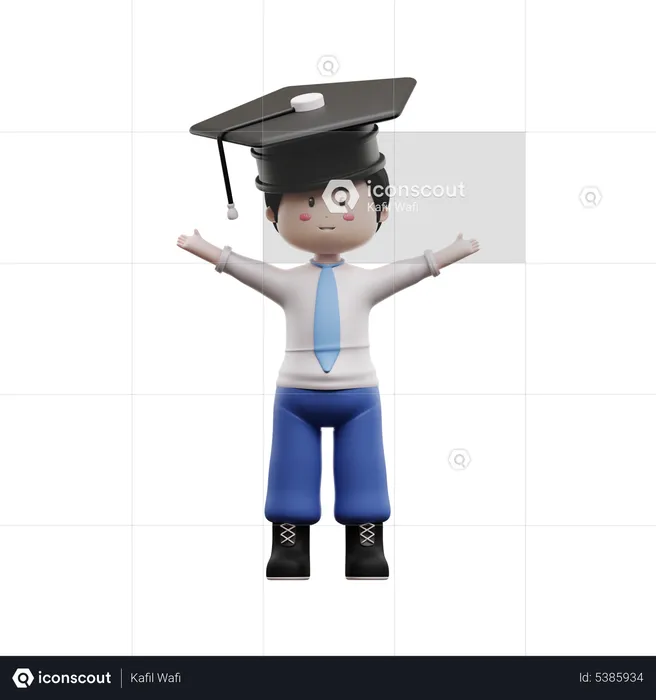 Estudiante graduado  3D Illustration