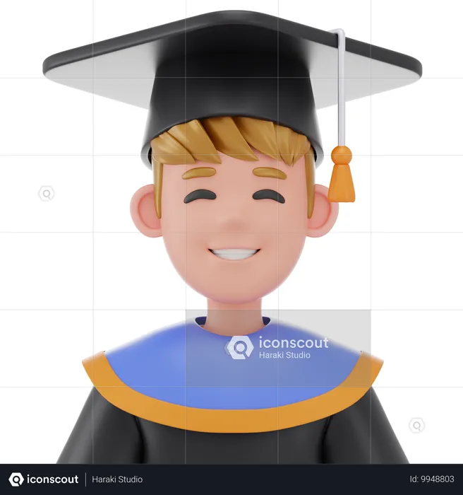 Hombre estudiante graduado  3D Icon