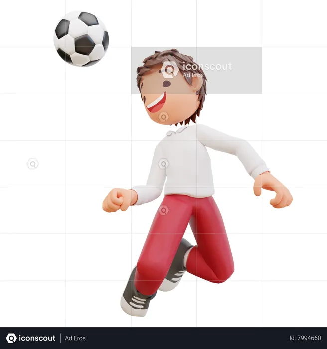 Estudiante jugando futbol  3D Illustration