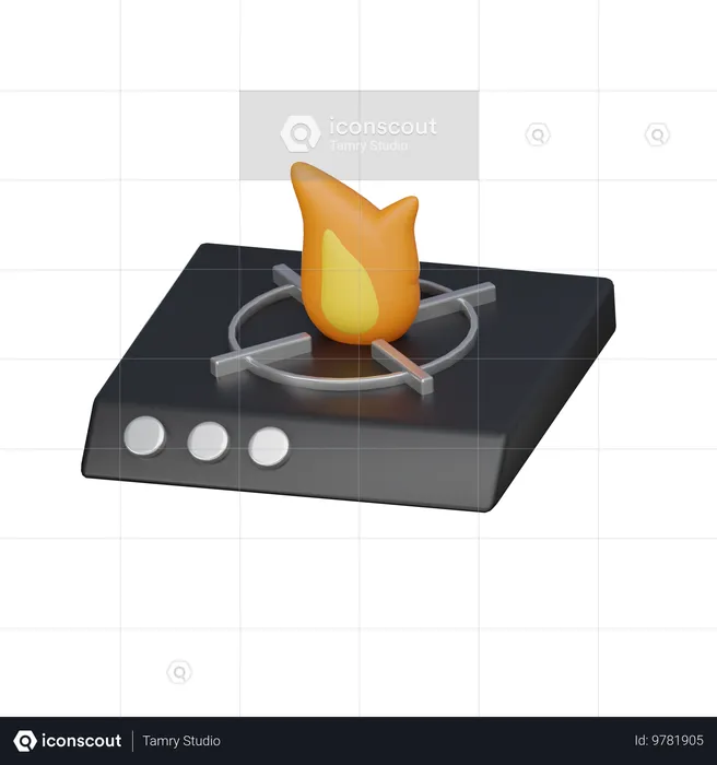 Estufa de gas  3D Icon