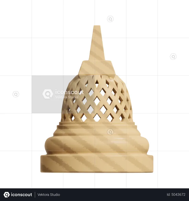 Estupa de borobudur  3D Icon