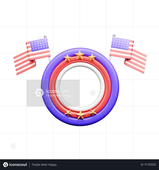 Étoiles américaines  3D Icon