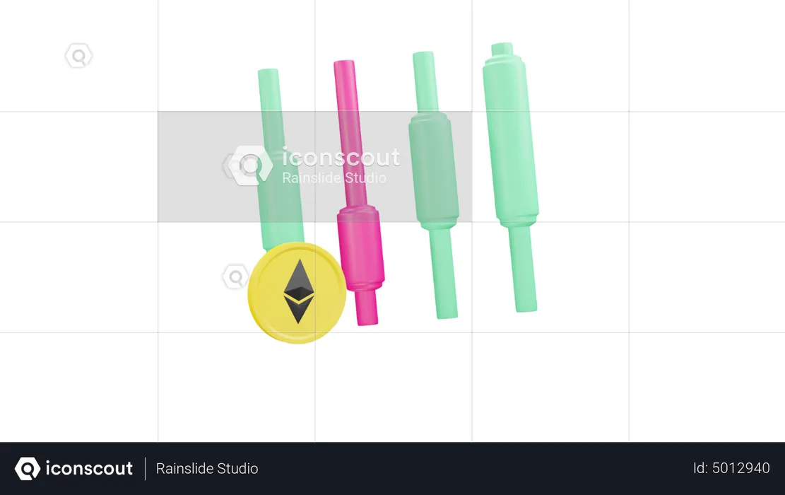 Eth Candle Stick  3D Icon