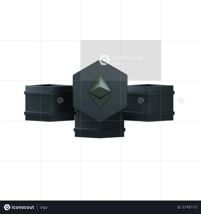 Eth coins  3D Illustration