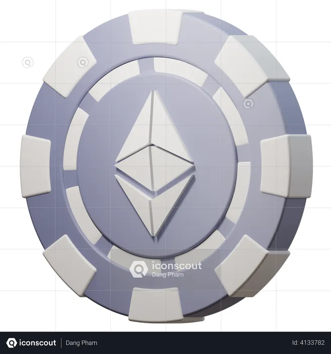 ETH Poker Chip  3D Illustration