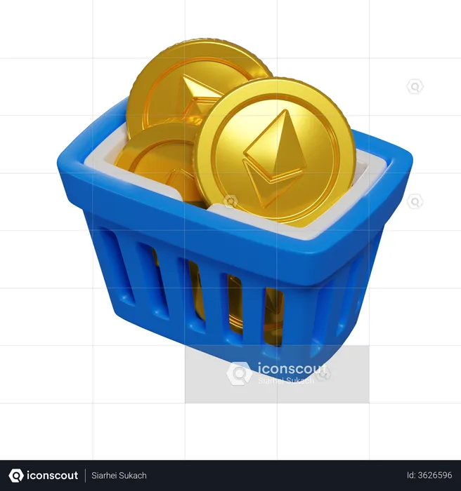 Ethereum Basket  3D Illustration