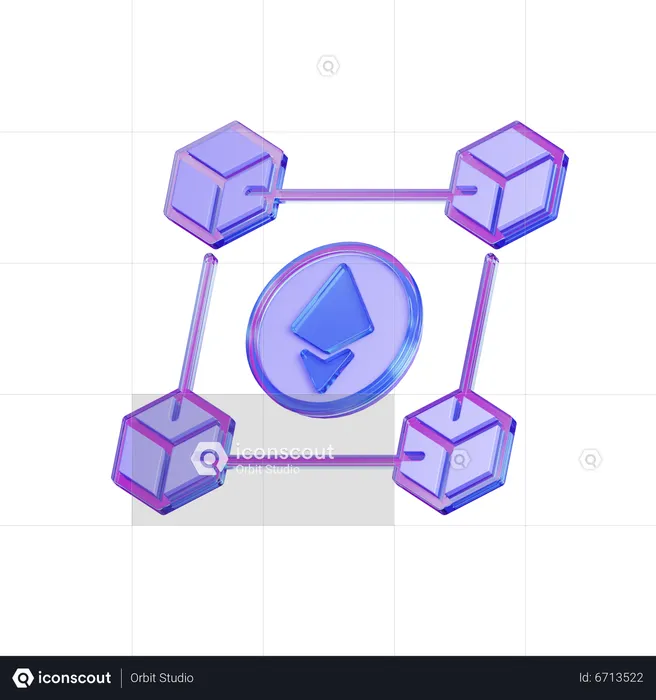 Ethereum Blockchain  3D Icon