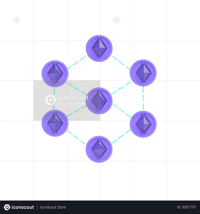 Ethereum Blockchain  3D Illustration