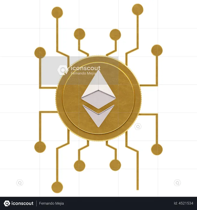 Ethereum Blockchain  3D Icon