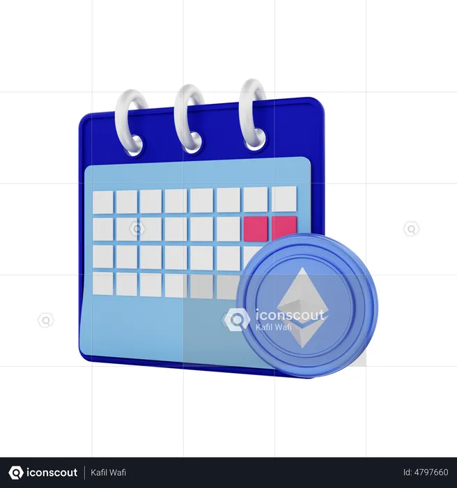 Ethereum Calendar  3D Illustration
