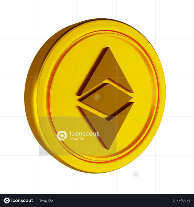 Moeda criptográfica clássica ethereum  3D Icon