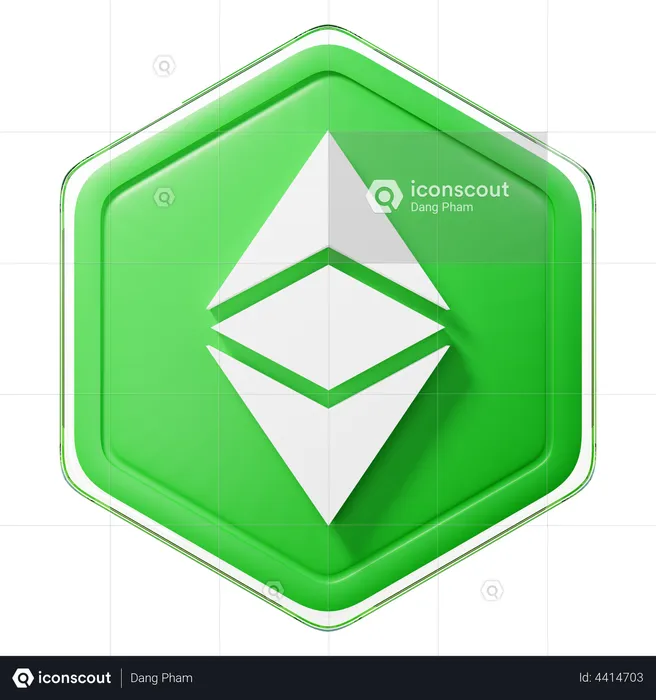 Ethereum Classic (ETC) Badge  3D Illustration