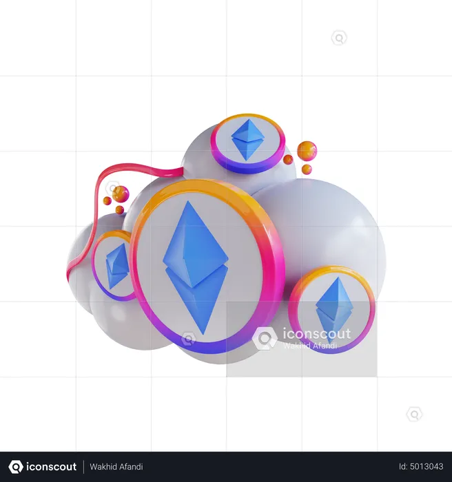Ethereum Cloud Service  3D Icon