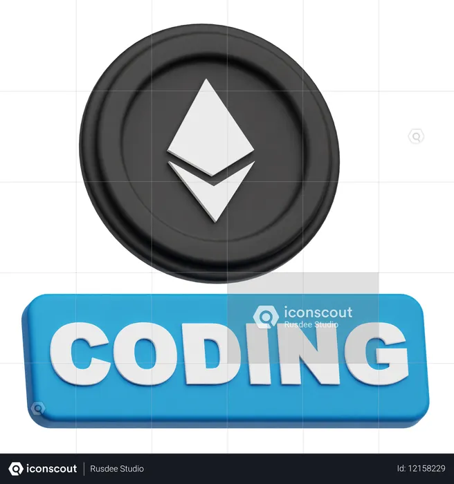 Ethereum Coding  3D Icon