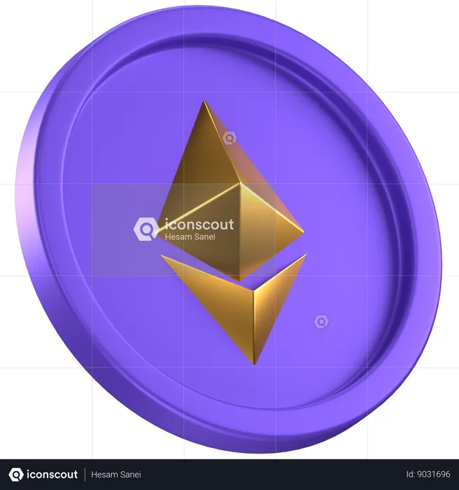 Pièce d'Ethereum  3D Icon