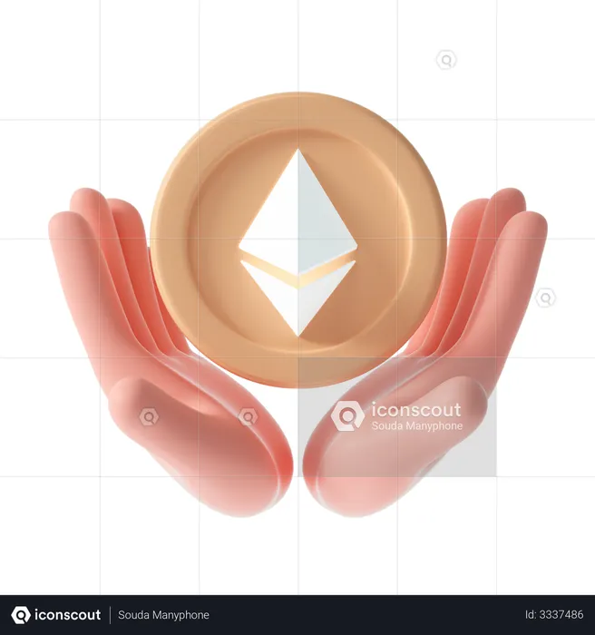 Ethereum coin  3D Illustration