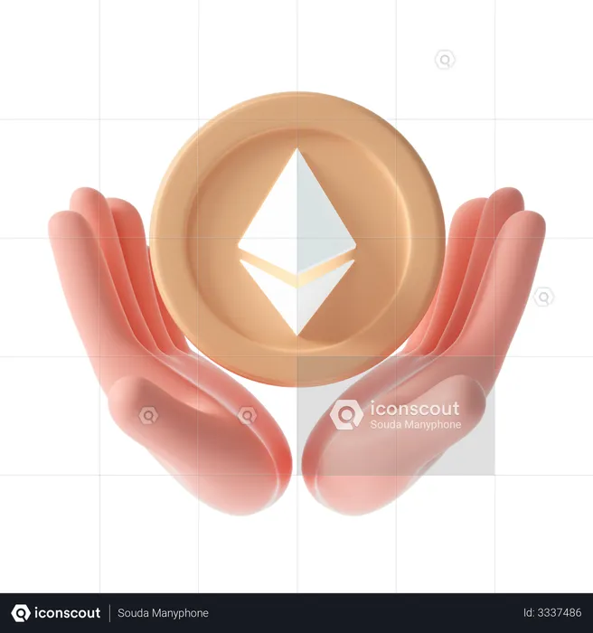 Ethereum coin  3D Illustration