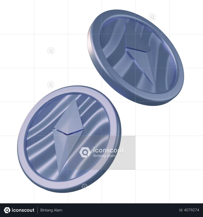 Ethereum Coin  3D Illustration