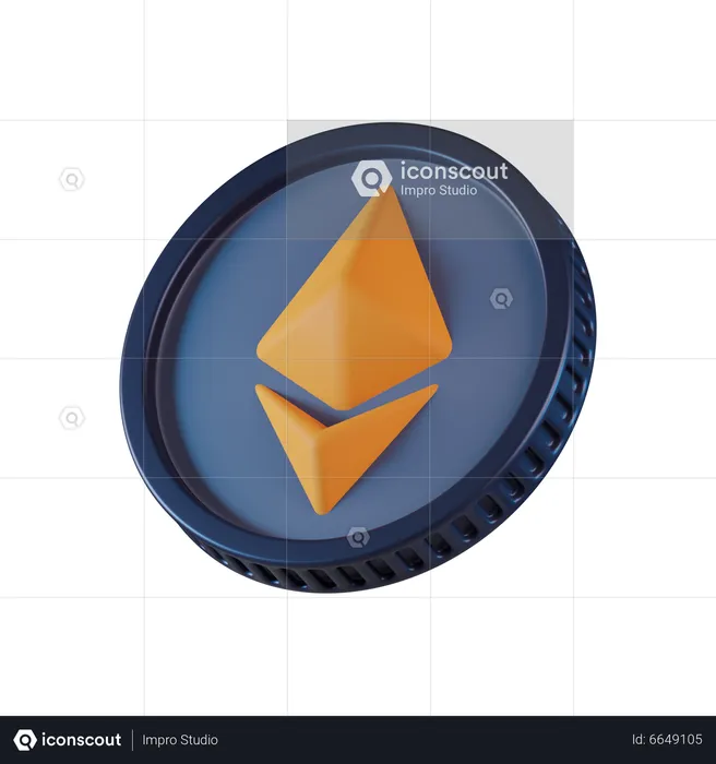 Pièce d'Ethereum  3D Icon