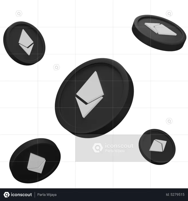 Ethereum Coins  3D Icon