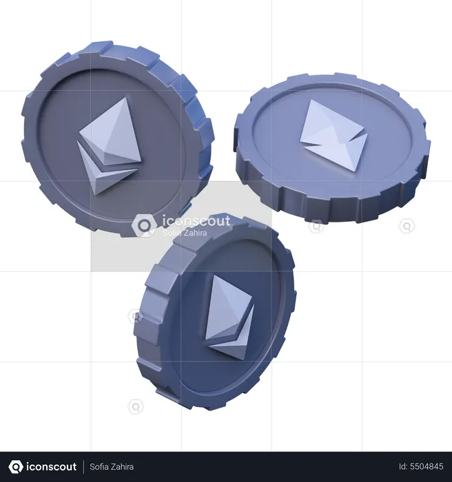 Ethereum coins  3D Icon