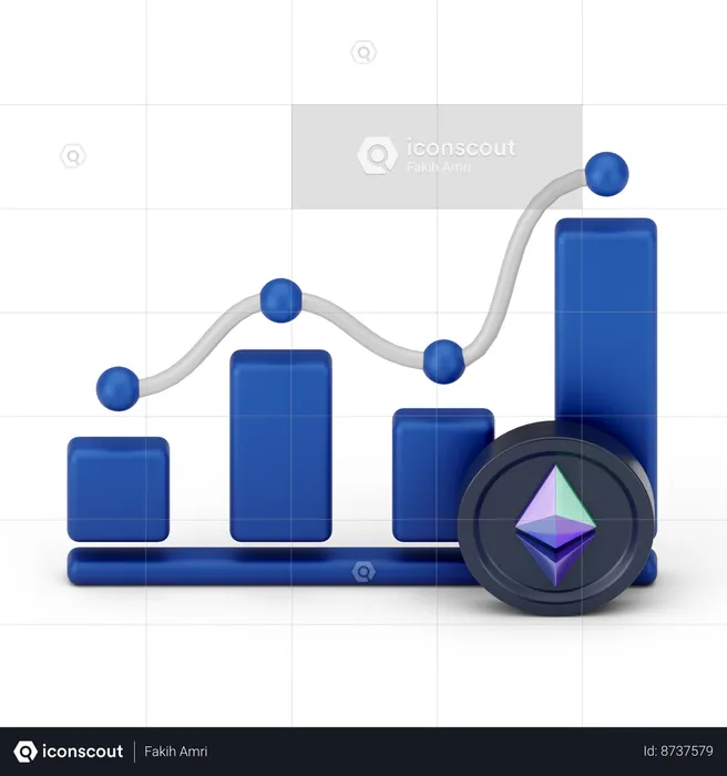 Croissance de l'éthereum  3D Icon