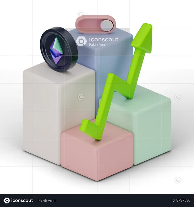 Croissance de l'éthereum  3D Icon