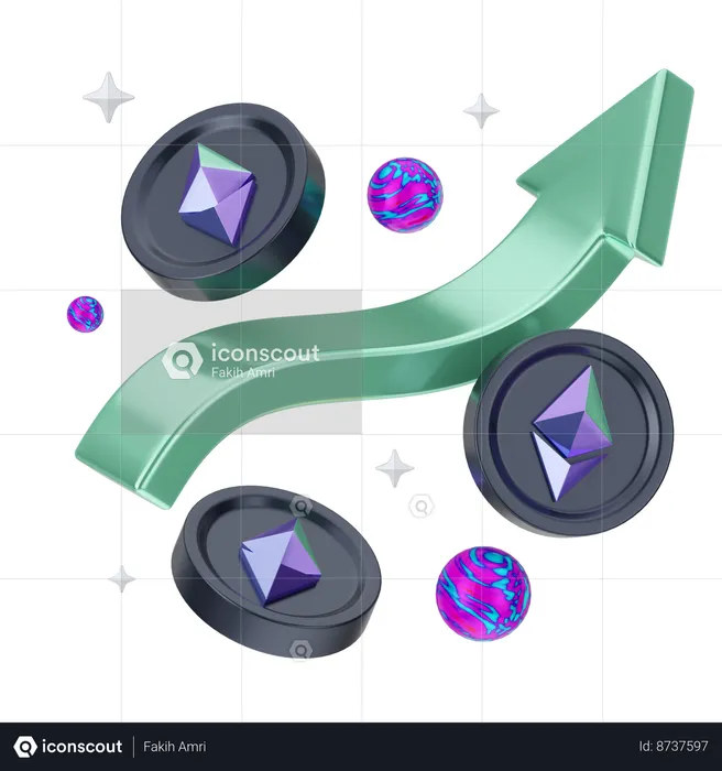 Croissance de l'éthereum  3D Icon