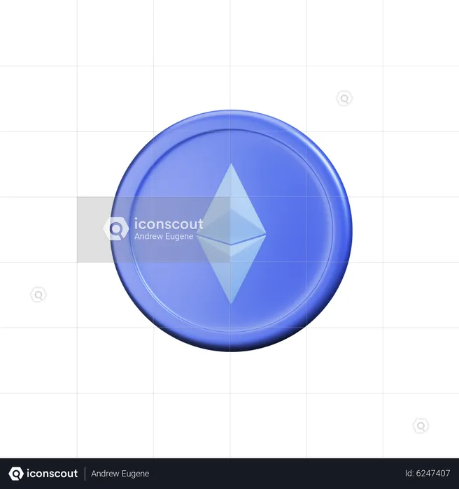 Ethereum crypto coin  3D Icon