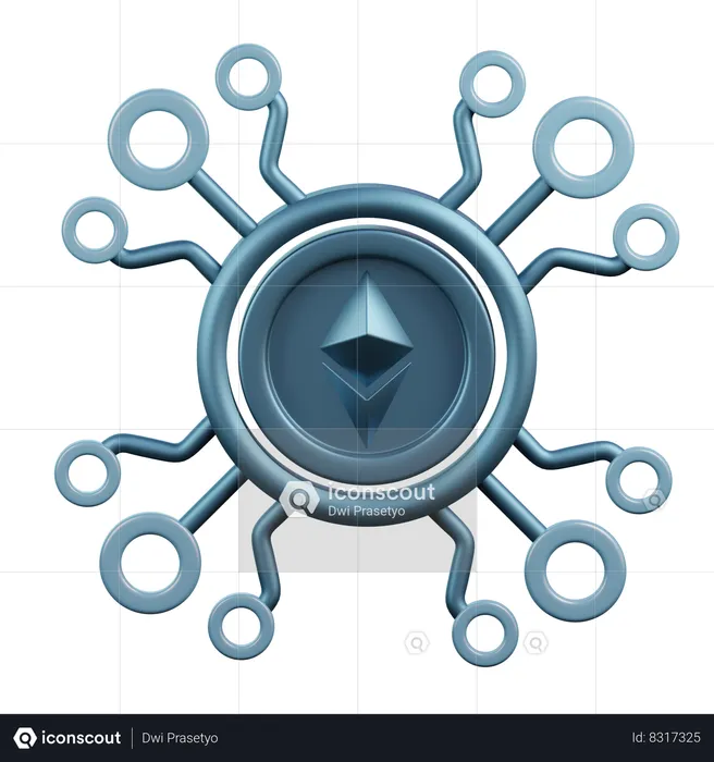 Ethereum Currency  3D Icon