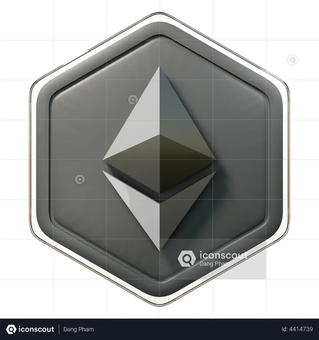 Insignia de Etereum (ETH)  3D Illustration