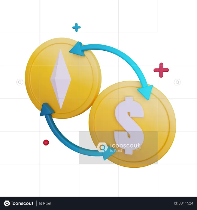 Ethereum Exchange  3D Illustration