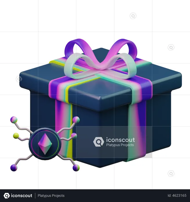 Ethereum-Geschenkbox  3D Illustration