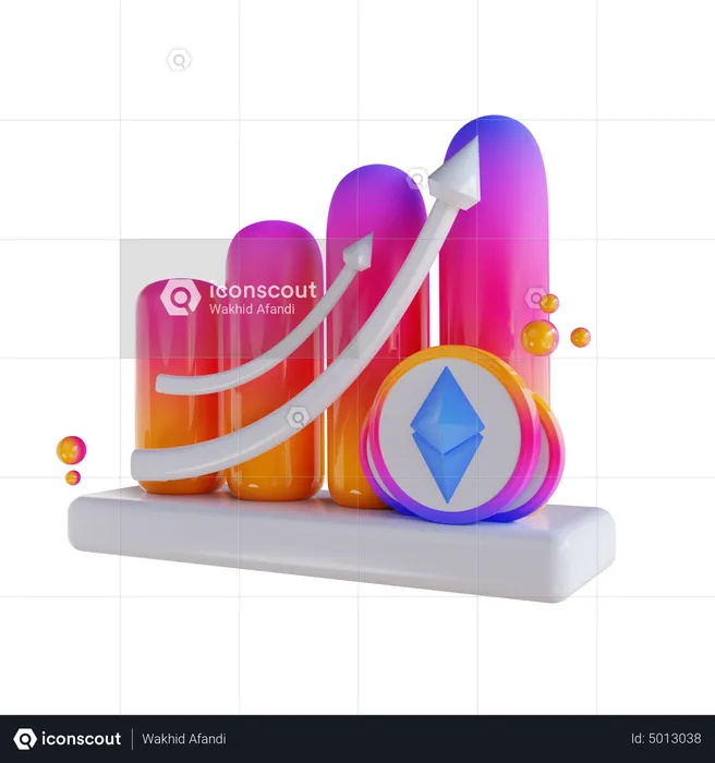Ethereum Graph Up  3D Icon